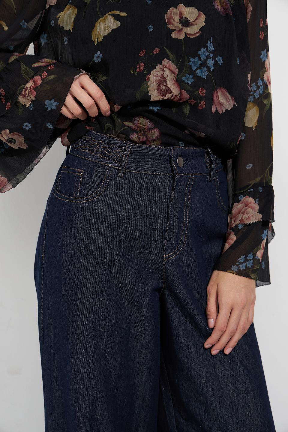 Джинсы клёш Oui тёмно-синие