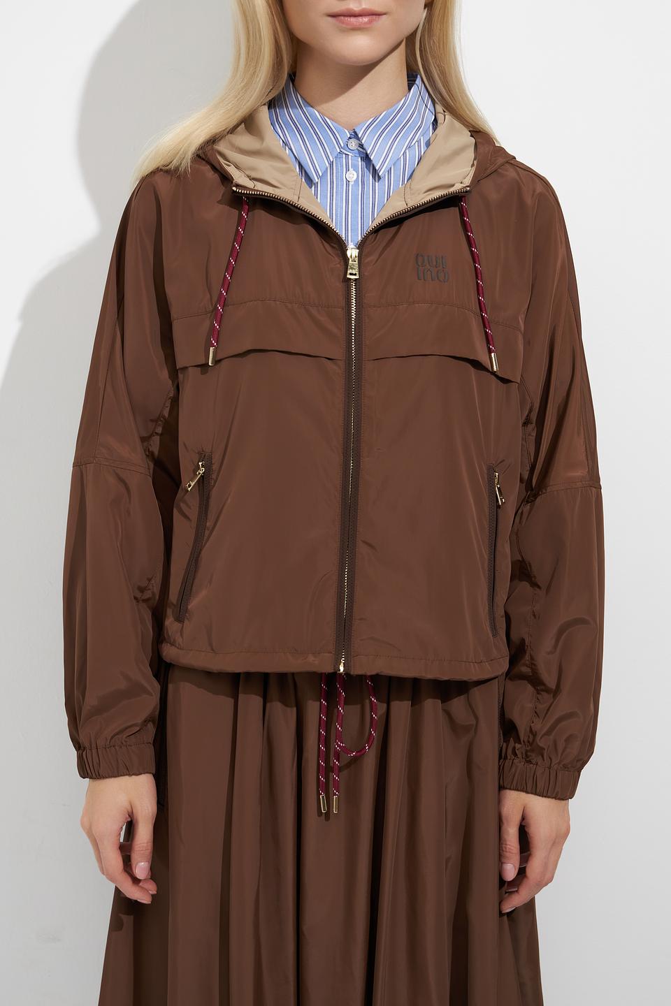 Куртка Oui коричневая с капюшоном