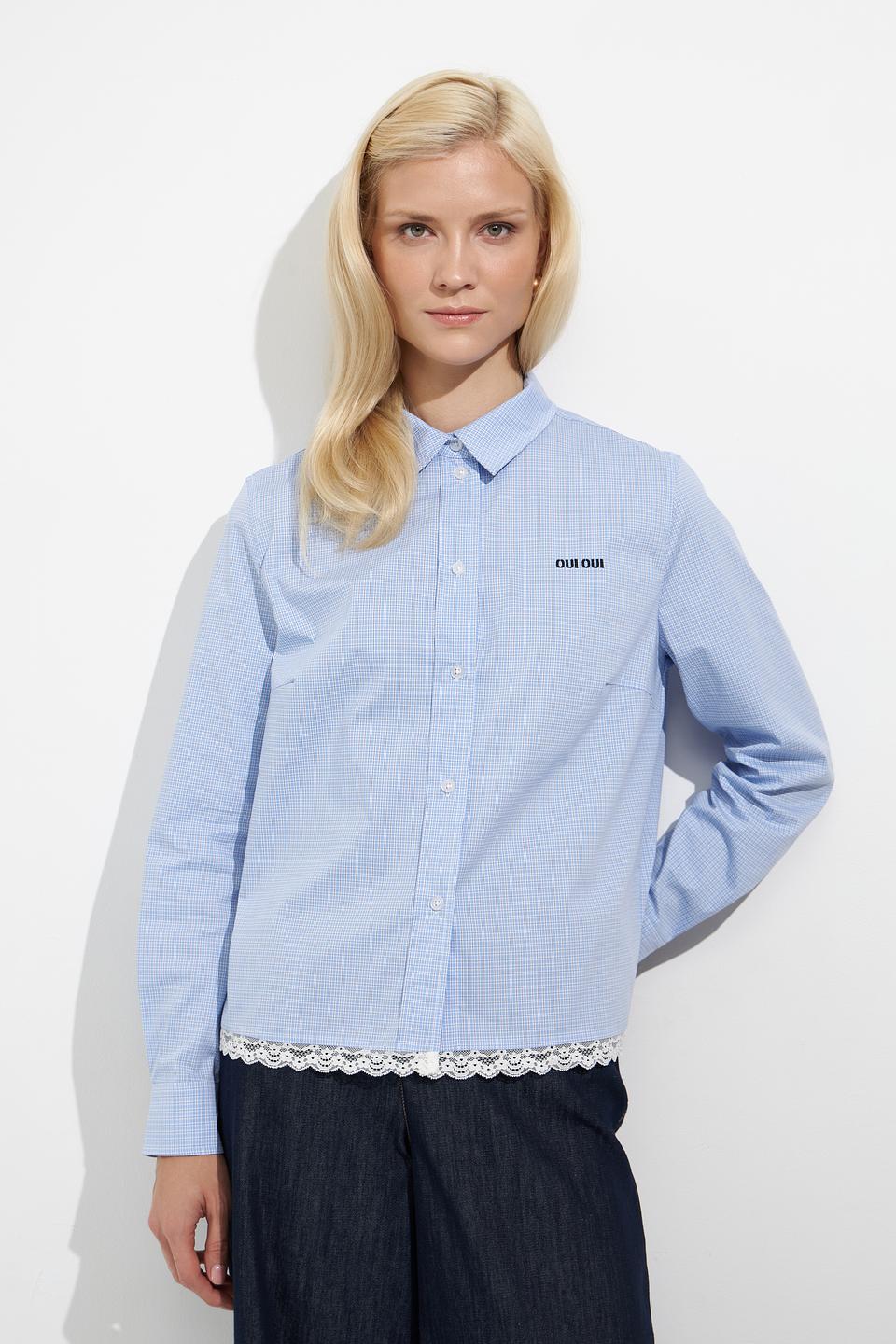 Блуза Oui в голубую клетку