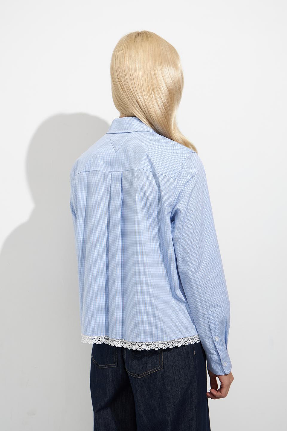 Блуза Oui в голубую клетку