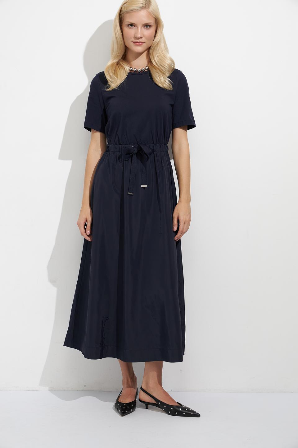 Платье Oui с вышивкой темно-синее