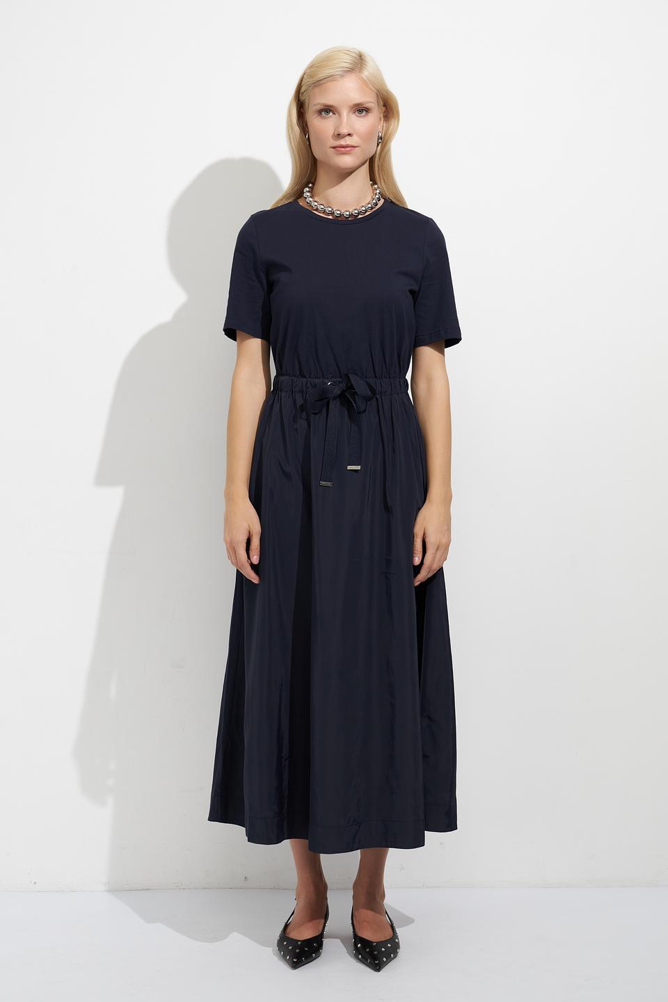 Платье Oui с вышивкой темно-синее