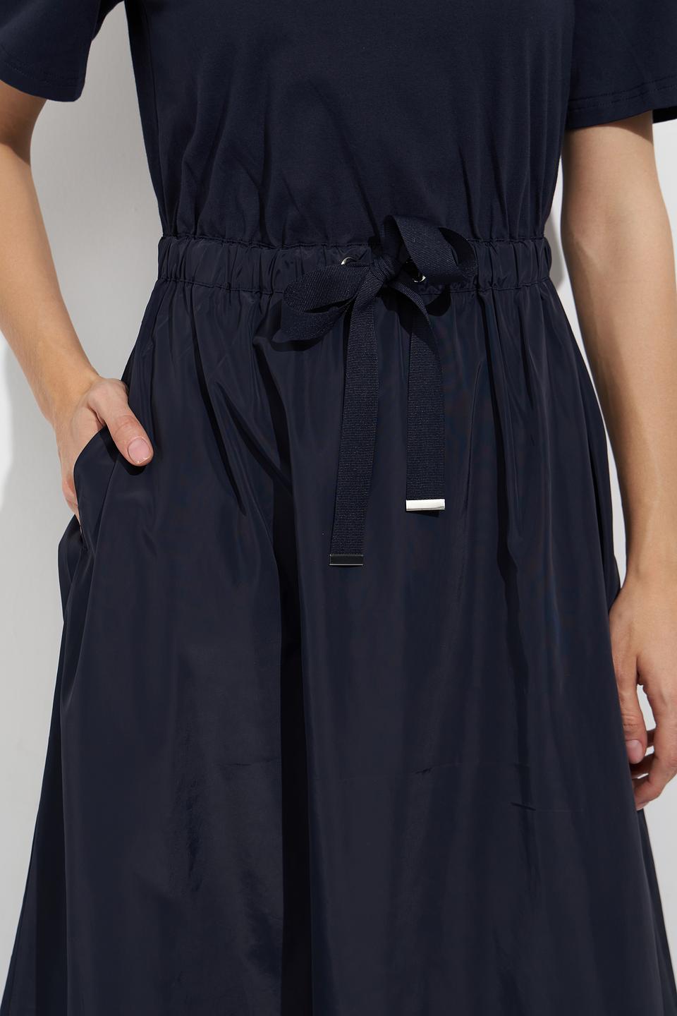 Платье Oui с вышивкой темно-синее