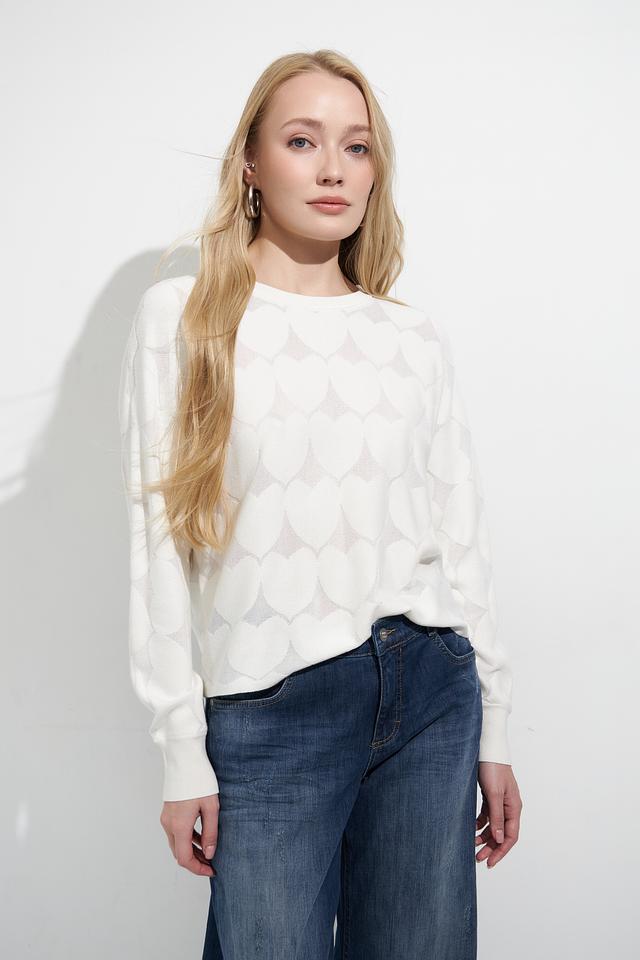 Пуловер Oui вязаный бежевый