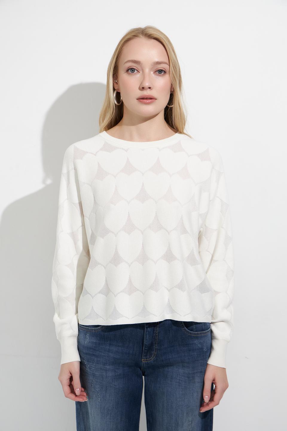 Пуловер Oui вязаный бежевый