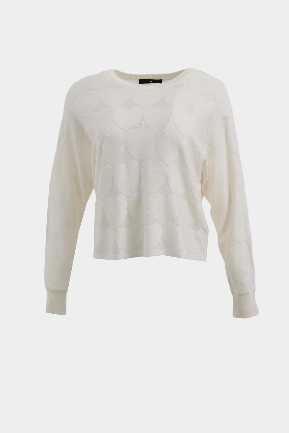 Пуловер Oui вязаный бежевый
