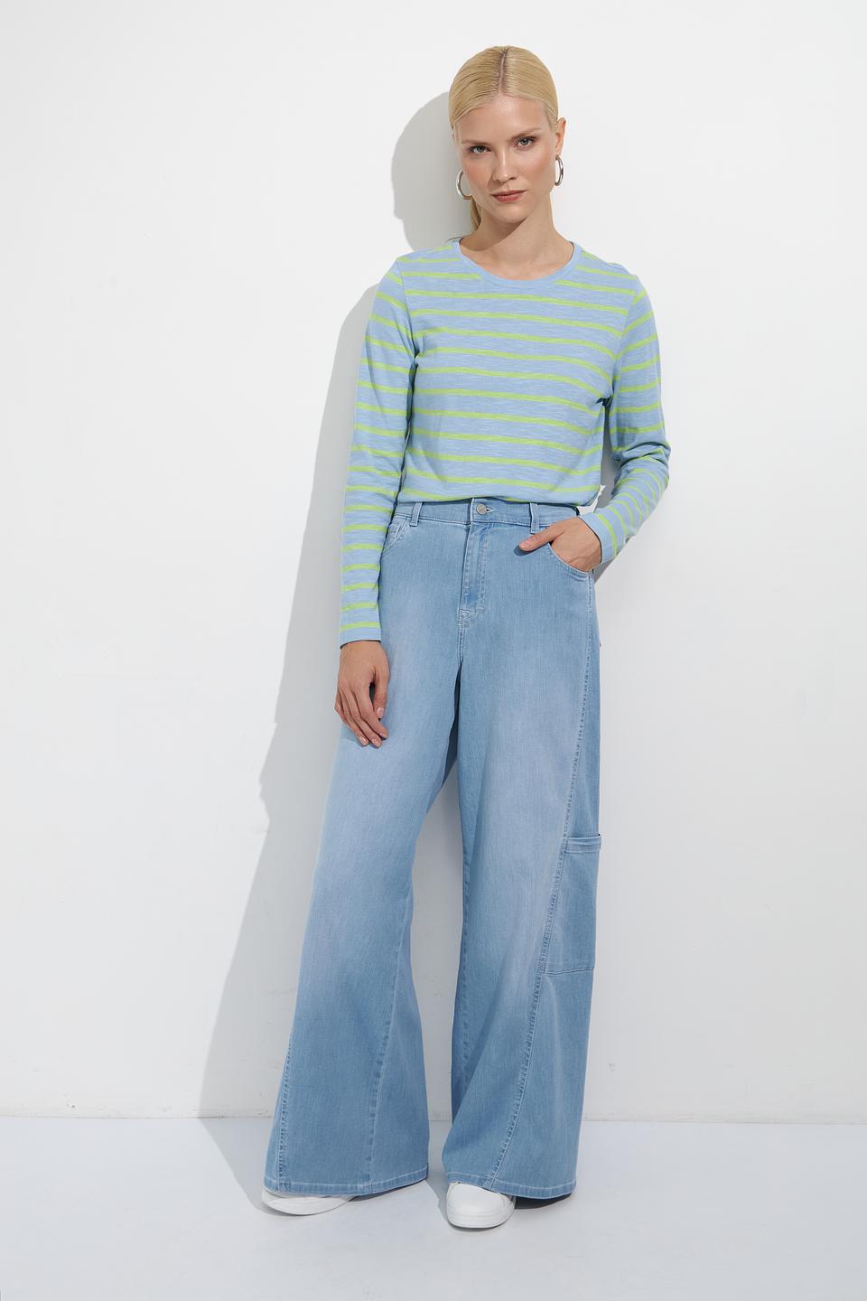 Футболка Lecomte в полоску голубую