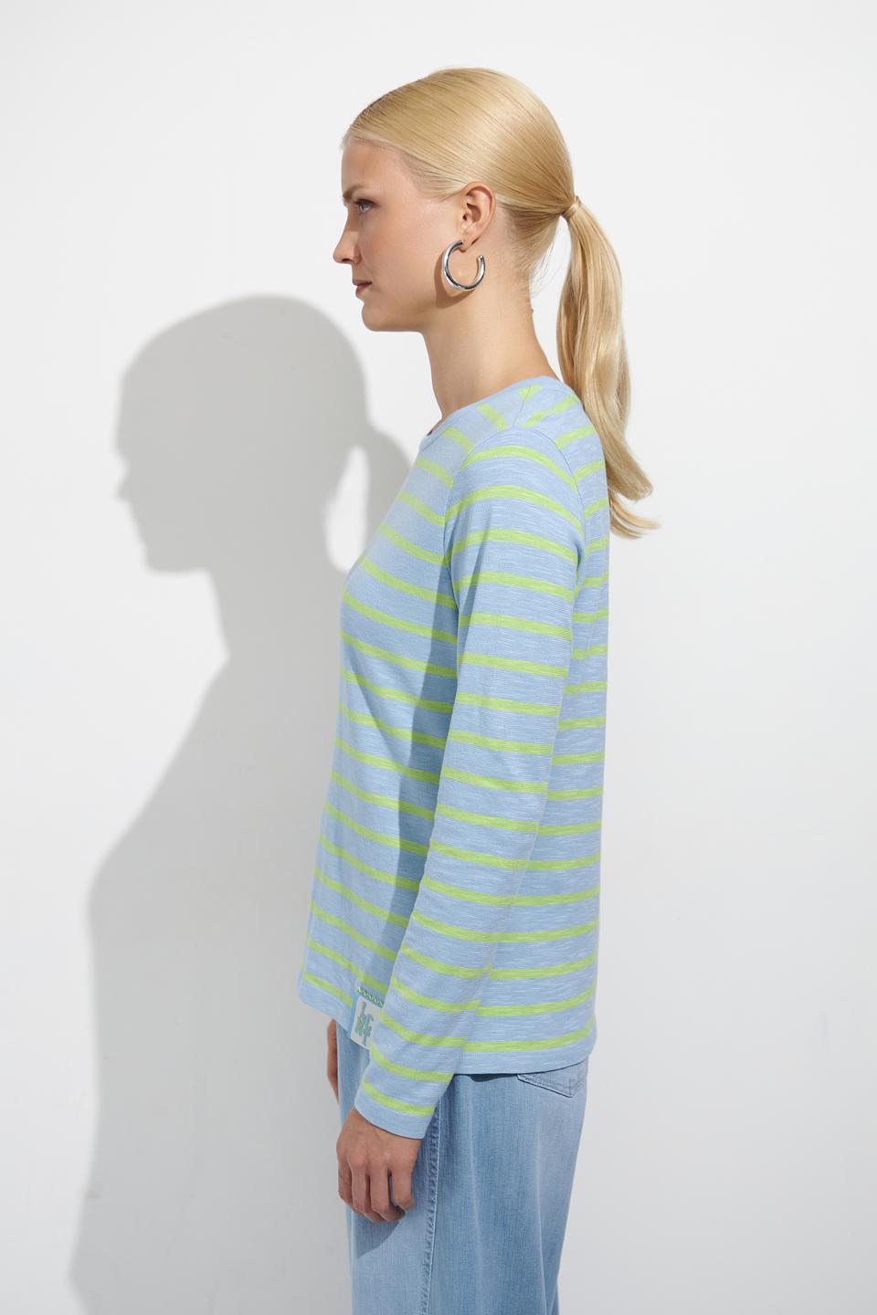 Футболка Lecomte в полоску голубую