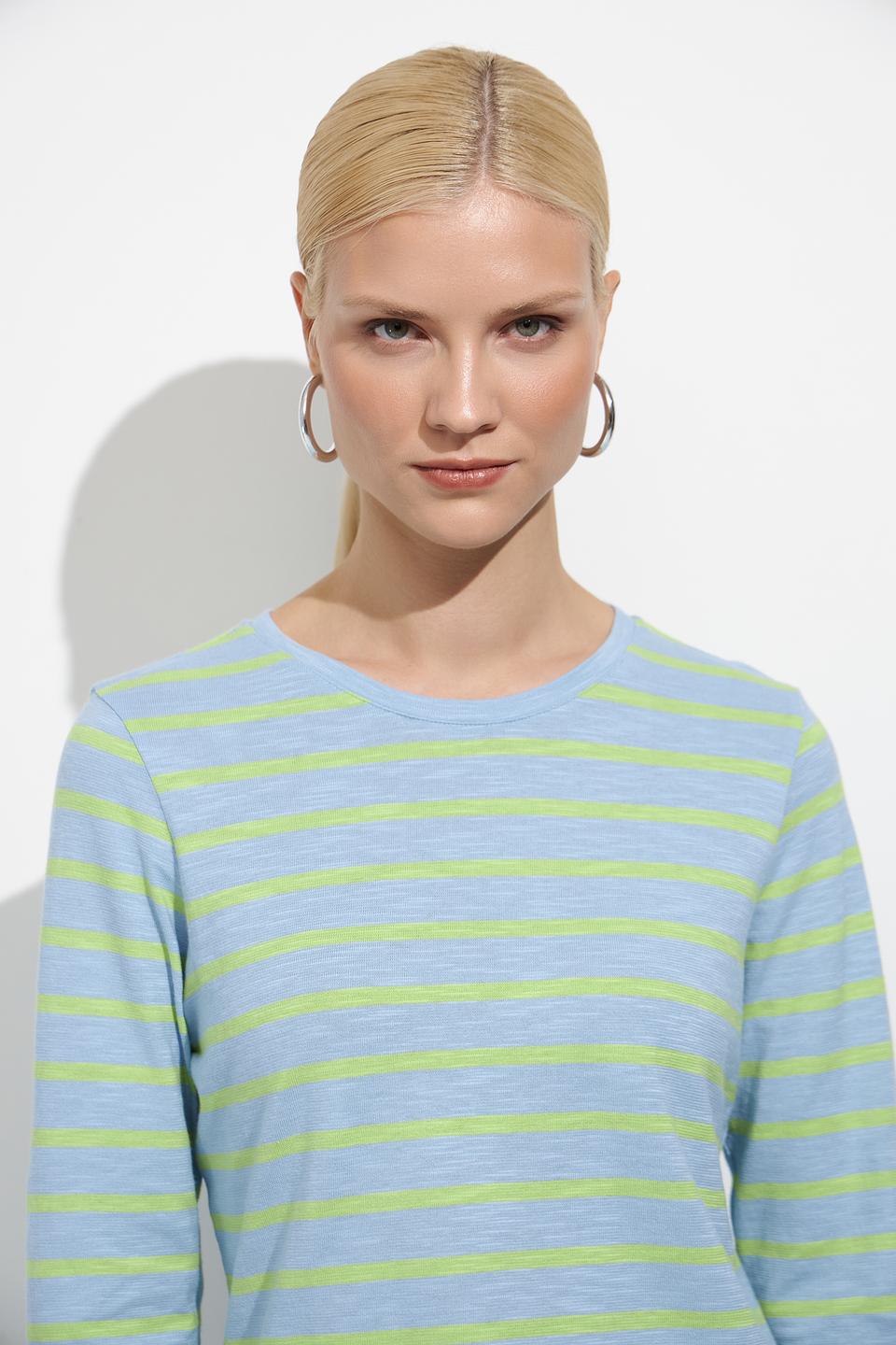 Футболка Lecomte в полоску голубую