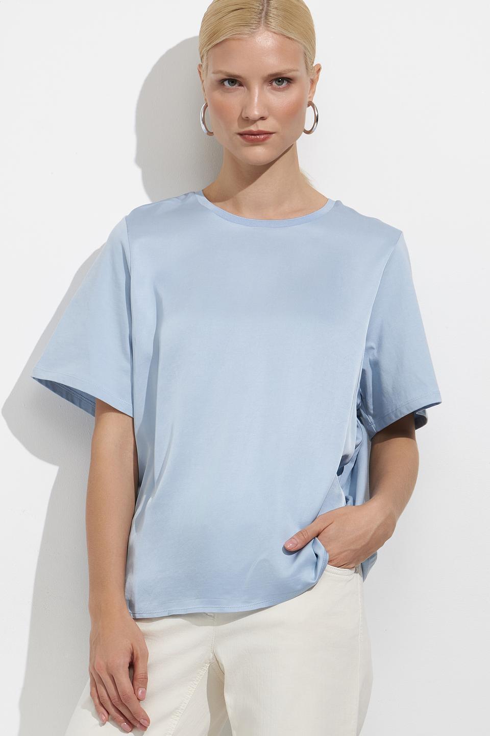 Блуза Oui голубая с коротким рукавом