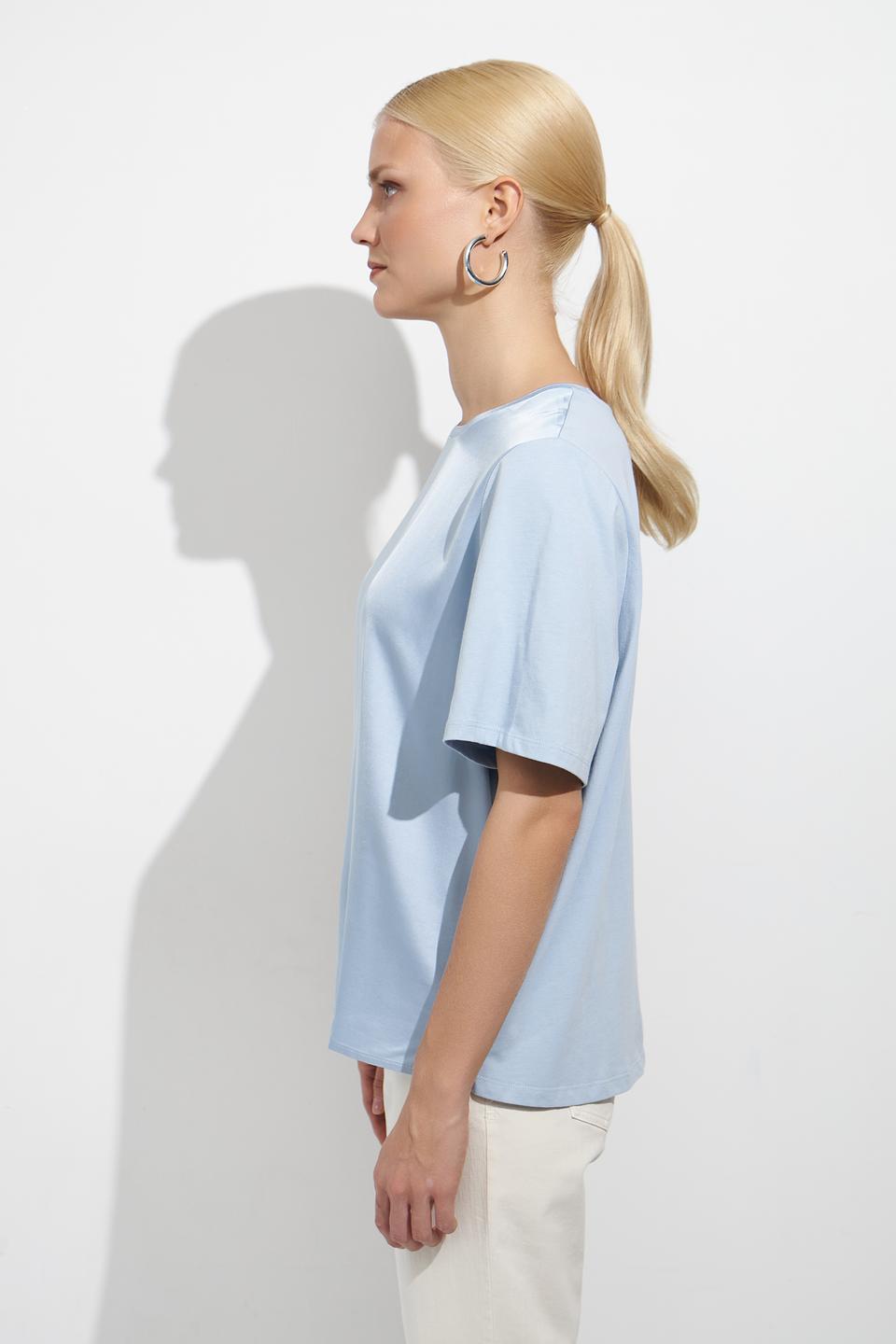 Блуза Oui голубая с коротким рукавом