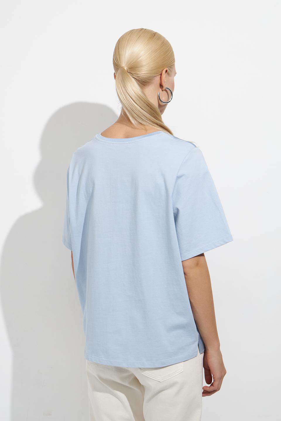 Блуза Oui голубая с коротким рукавом