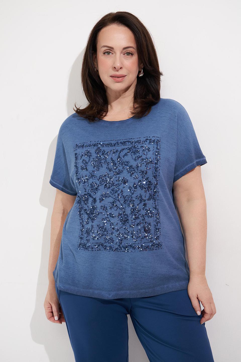 Футболка Via Appia с вышивкой джинс