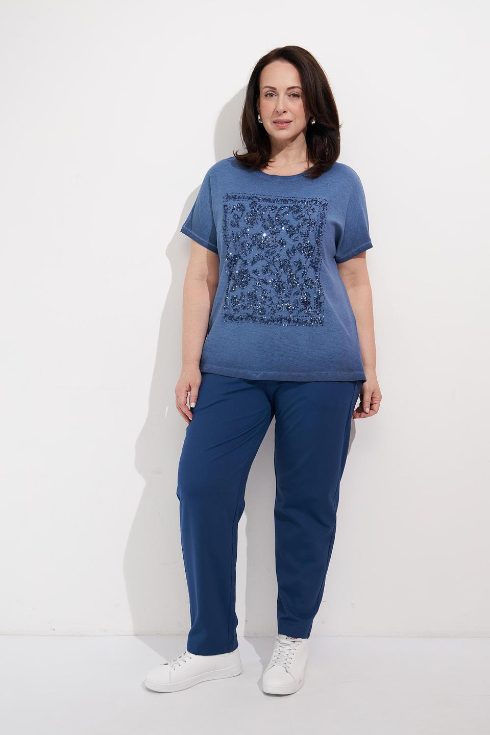 Футболка Via Appia с вышивкой джинс