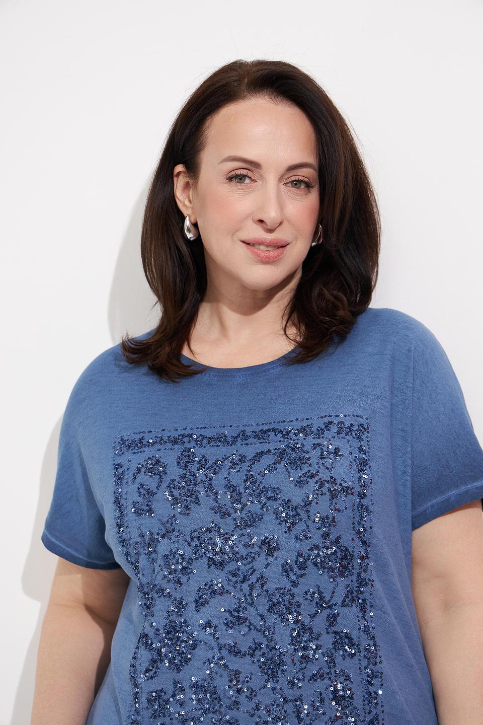 Футболка Via Appia с вышивкой джинс