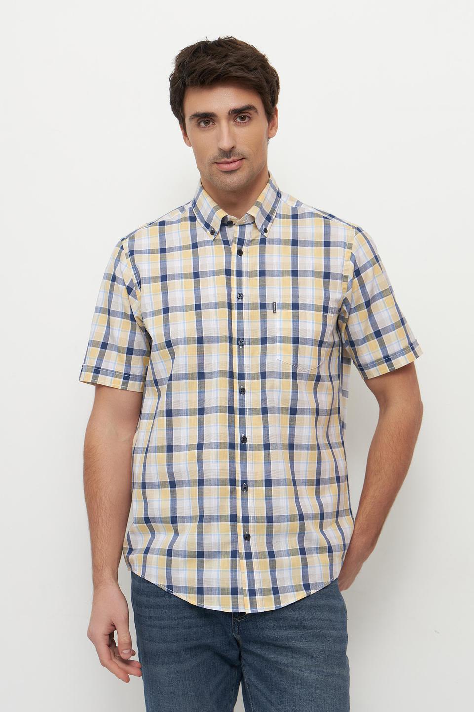 Рубашка Casa Moda в клетку жёлтая