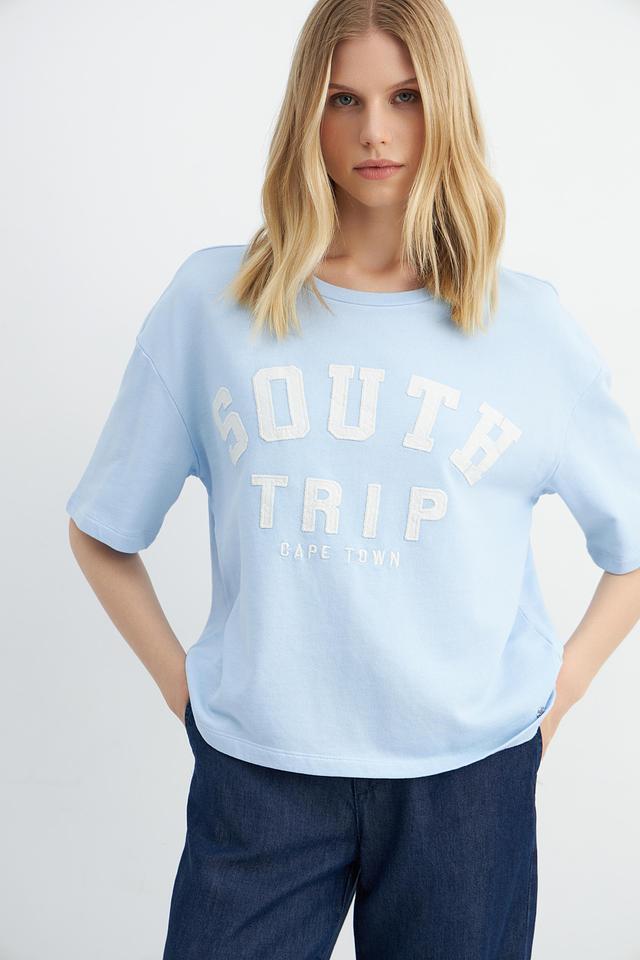 Футболка Monari светло-голубая с принтом