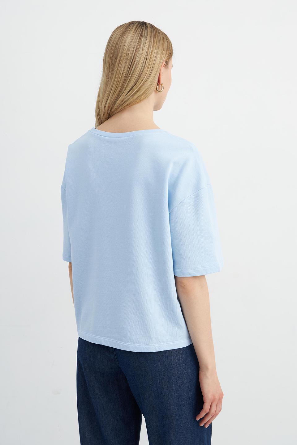 Футболка Monari светло-голубая с принтом