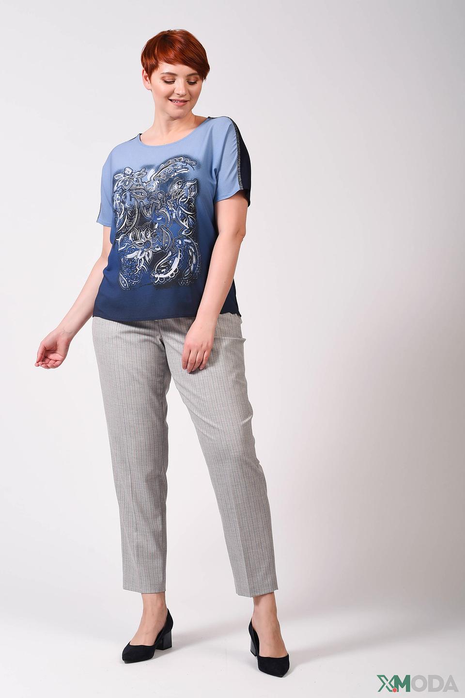 Футболка Thomas Rabe с принтом голубая