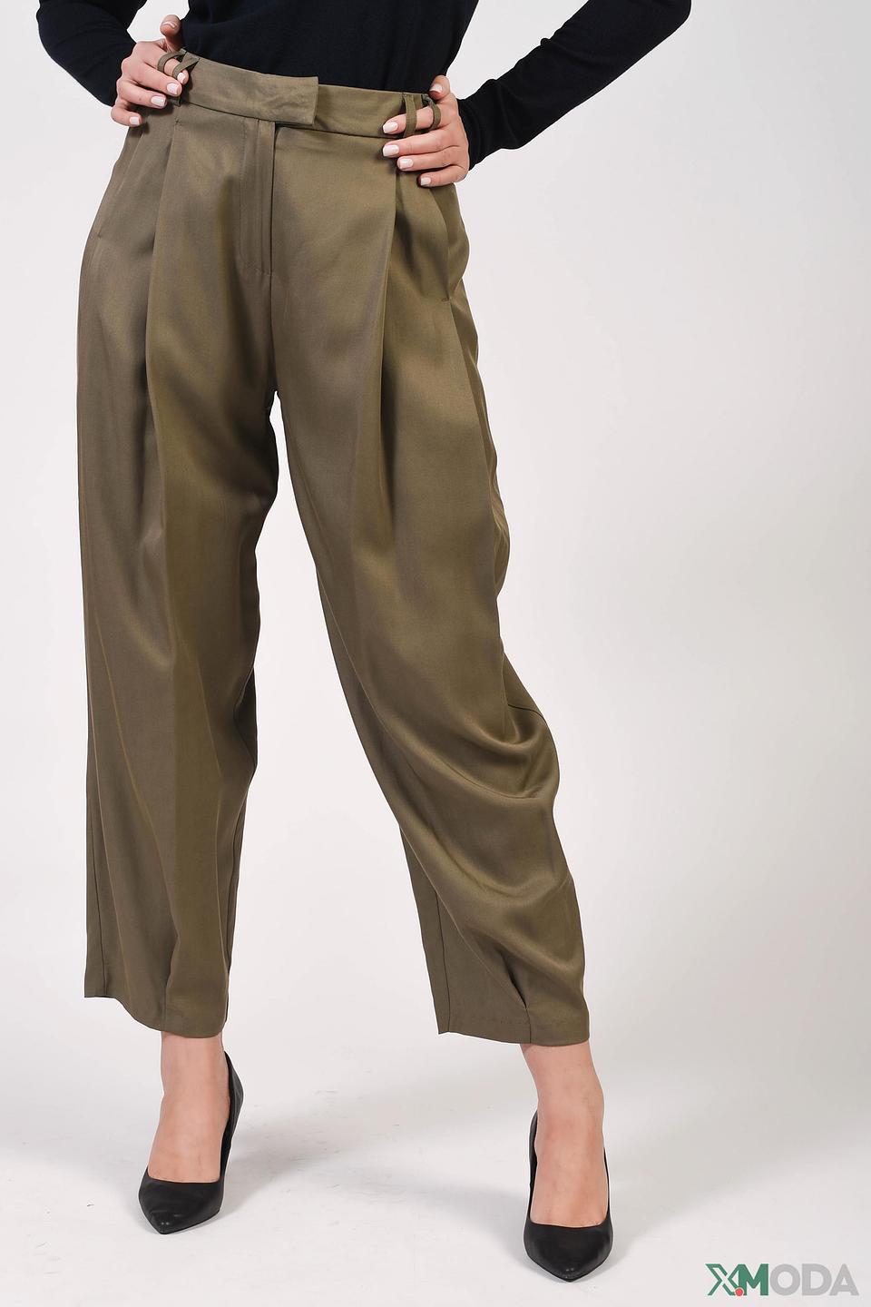 Брюки Kaos оливковые с защипами