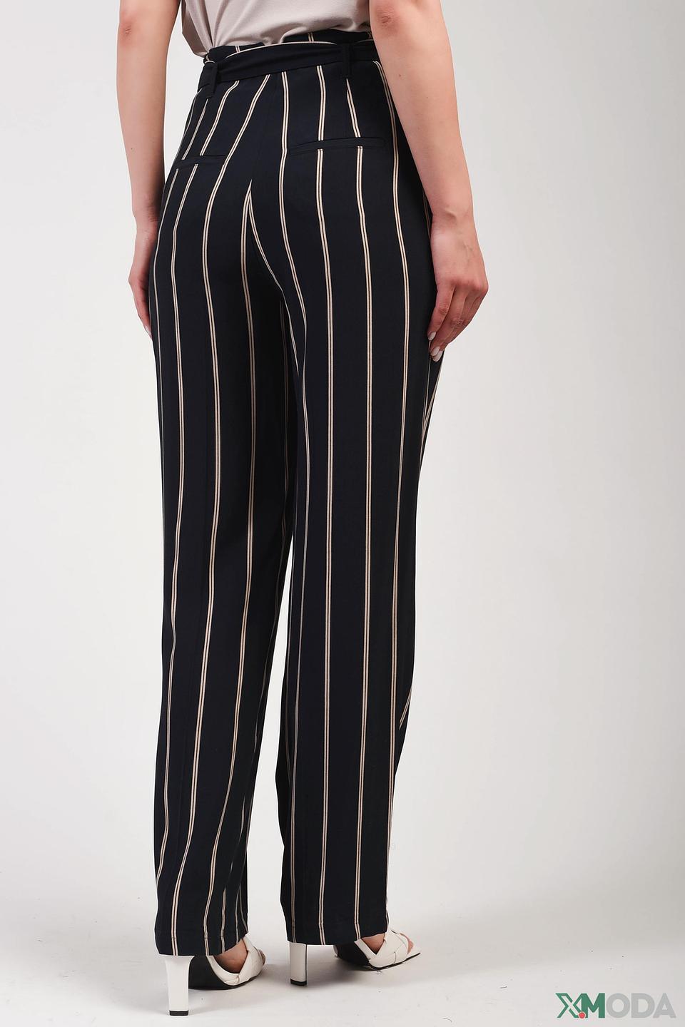 Брюки в полоску Oui чёрно-белые