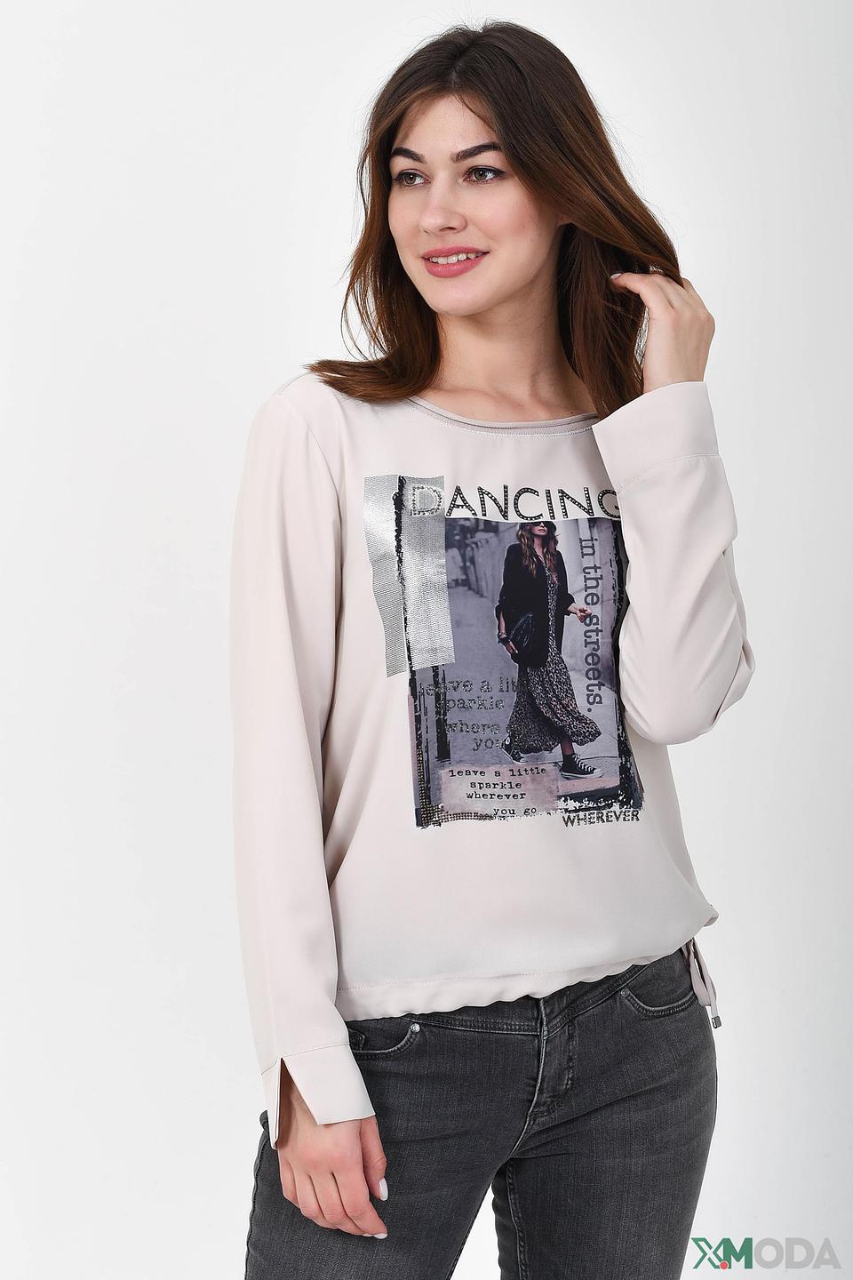 Блуза Monari с принтом бежевая