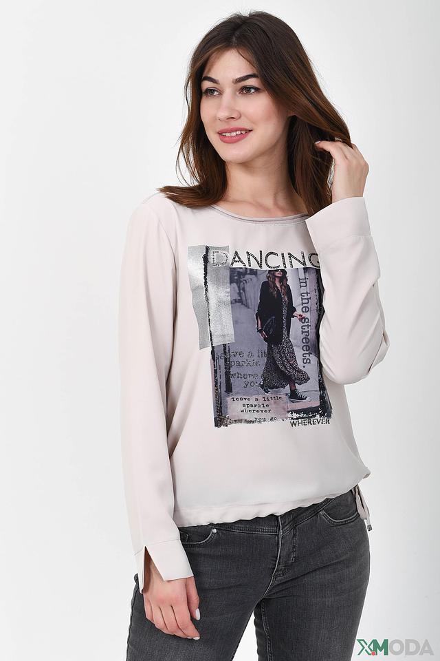 Блуза Monari с принтом бежевая