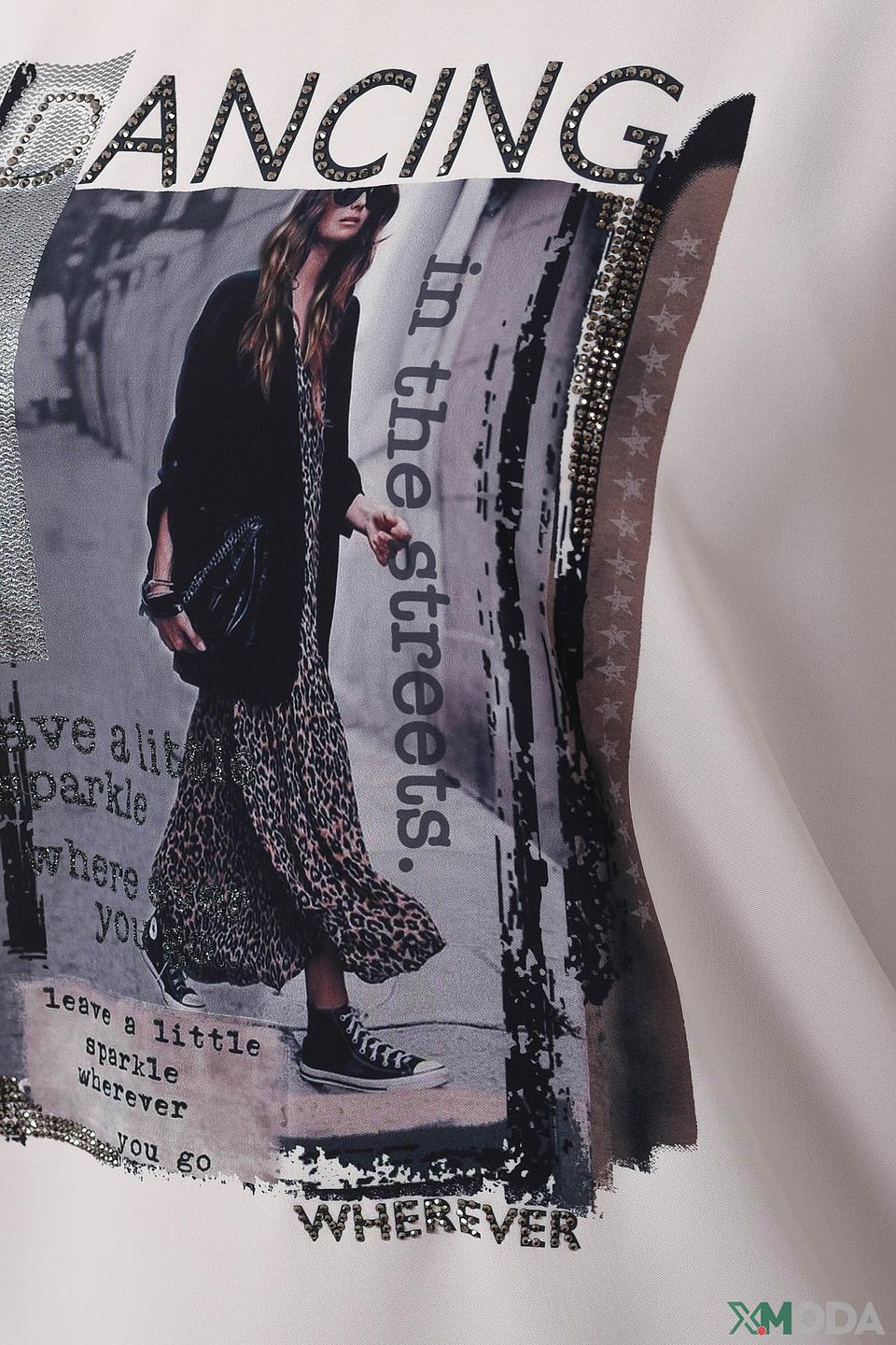 Блуза Monari с принтом бежевая