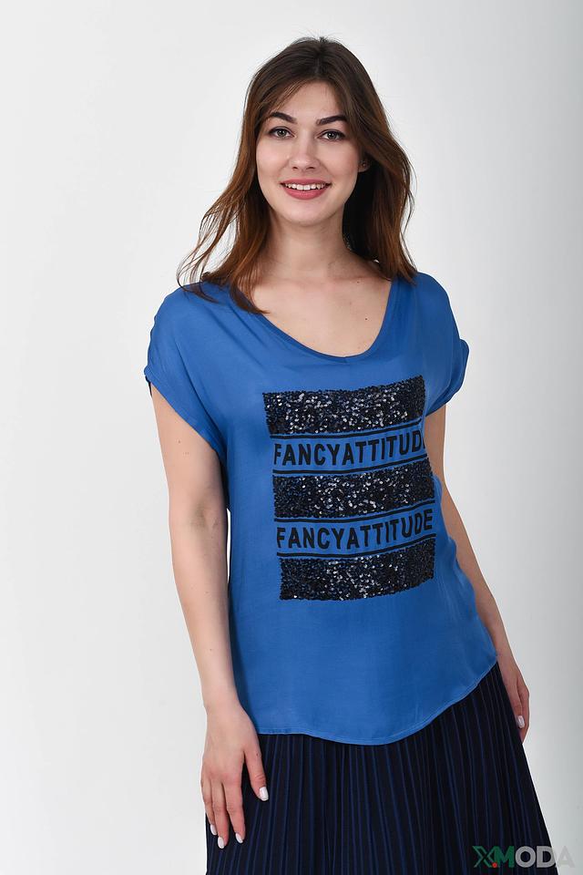 Футболка Marc Aurel с пайетками синяя