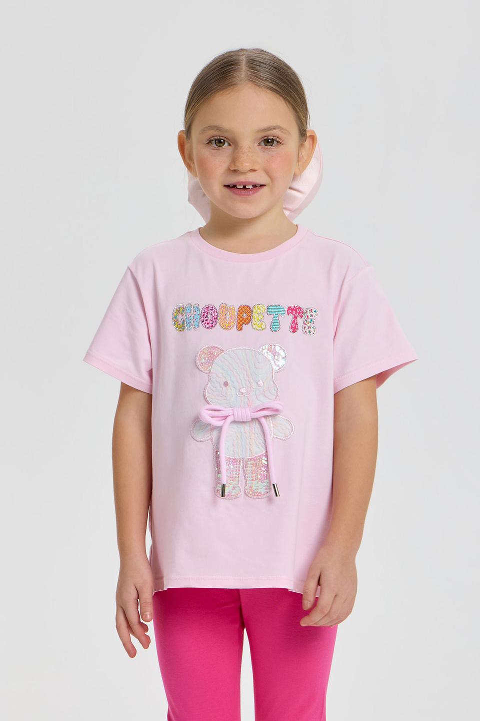 Футболка Choupette с мишкой, розовая