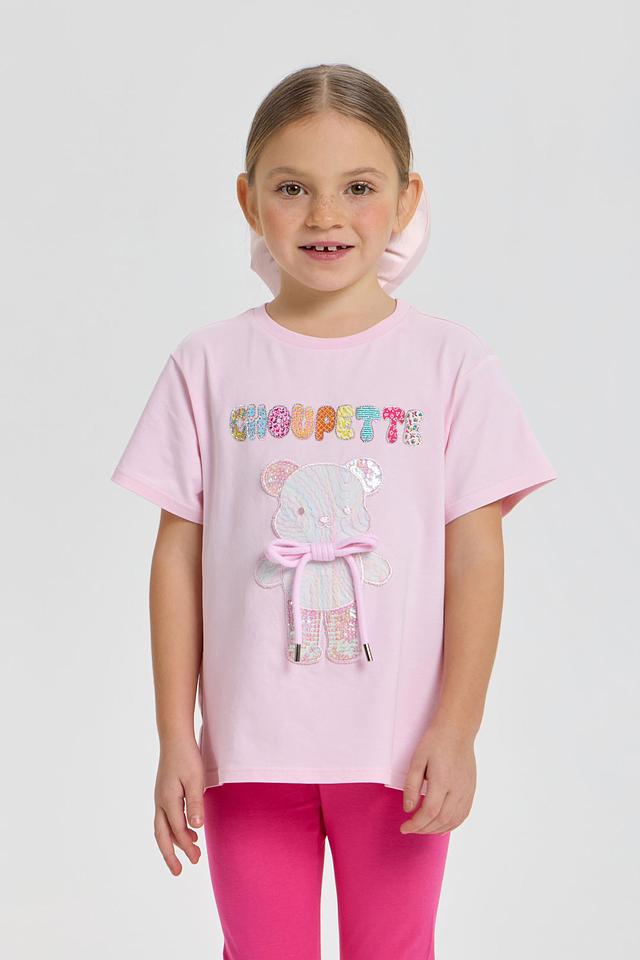 Футболка Choupette с мишкой, розовая