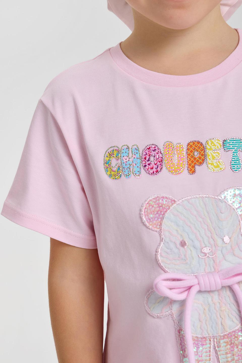 Футболка Choupette с мишкой, розовая