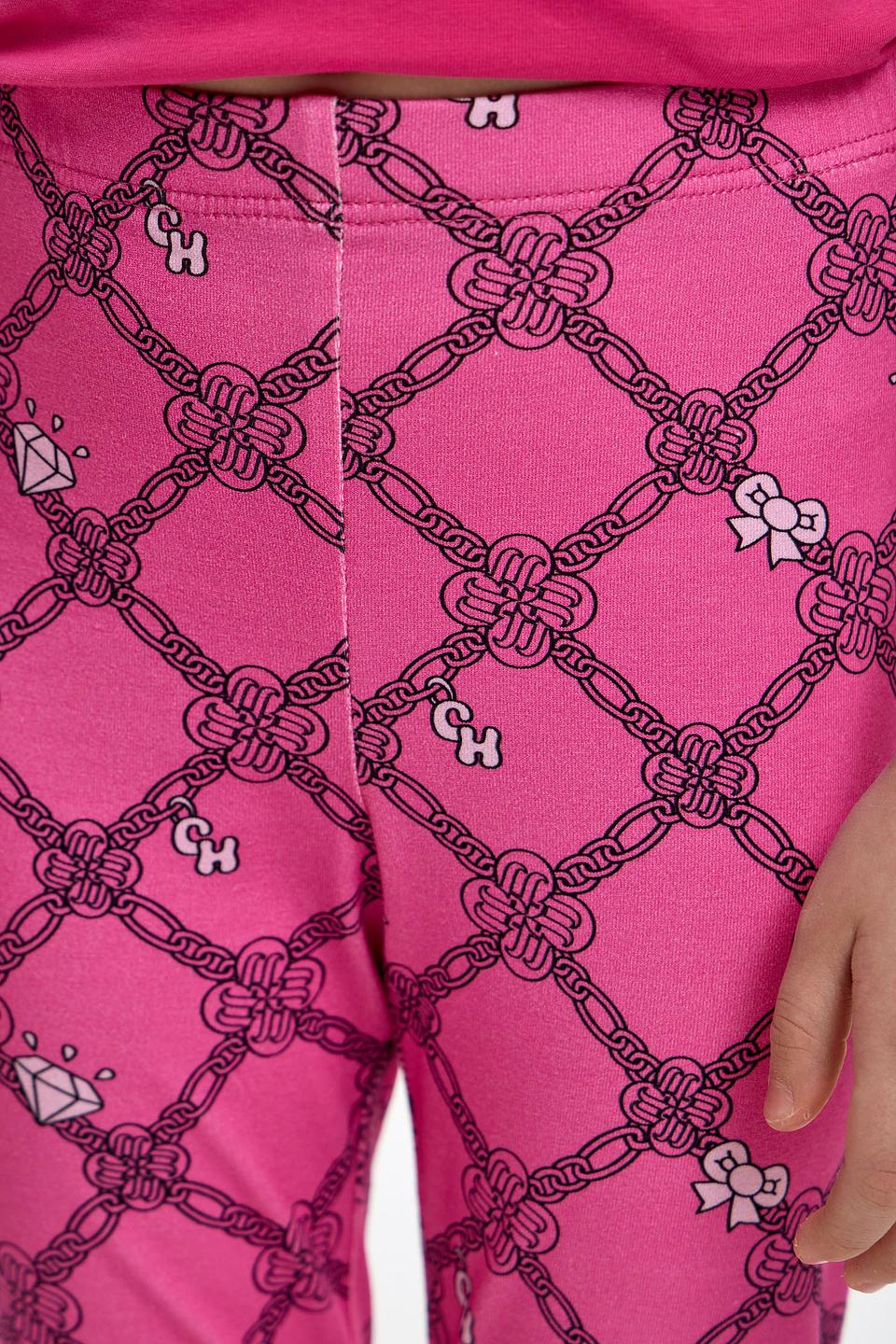 Джинсы Choupette с цепным принтом розовые