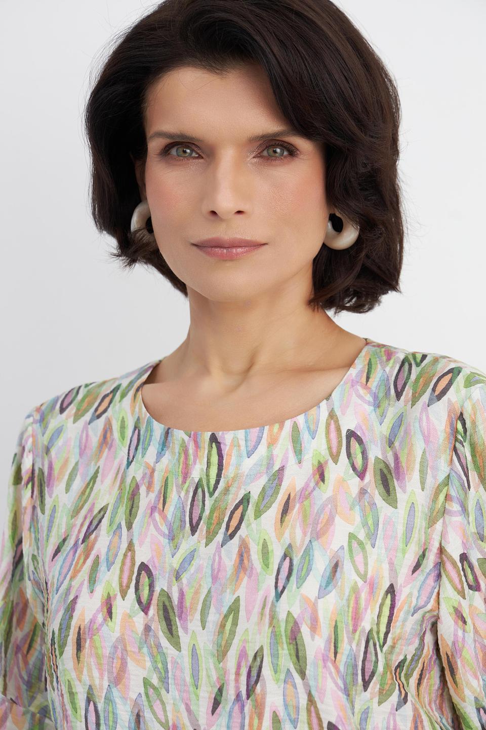 Блуза Bianca с принтом «Листья»