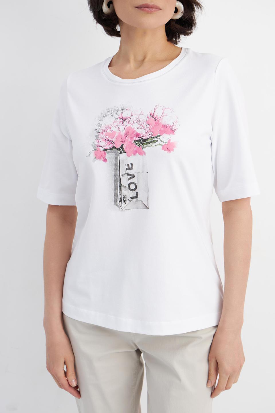 Футболка Rabe collection с цветочным принтом