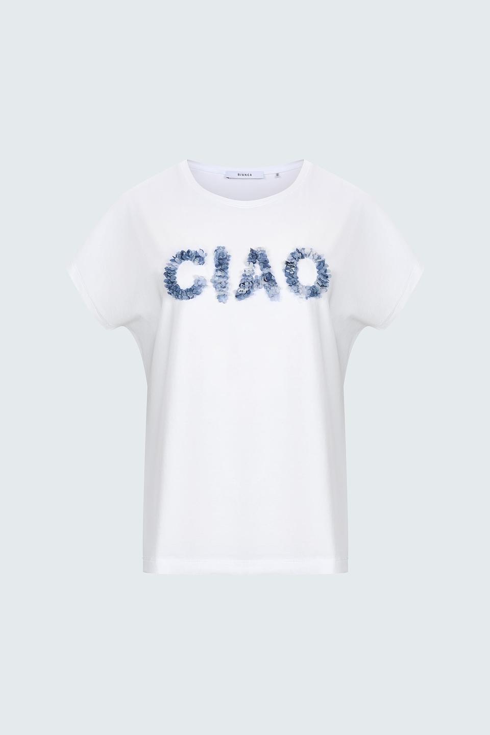 Футболка Bianca с надписью "Ciao"