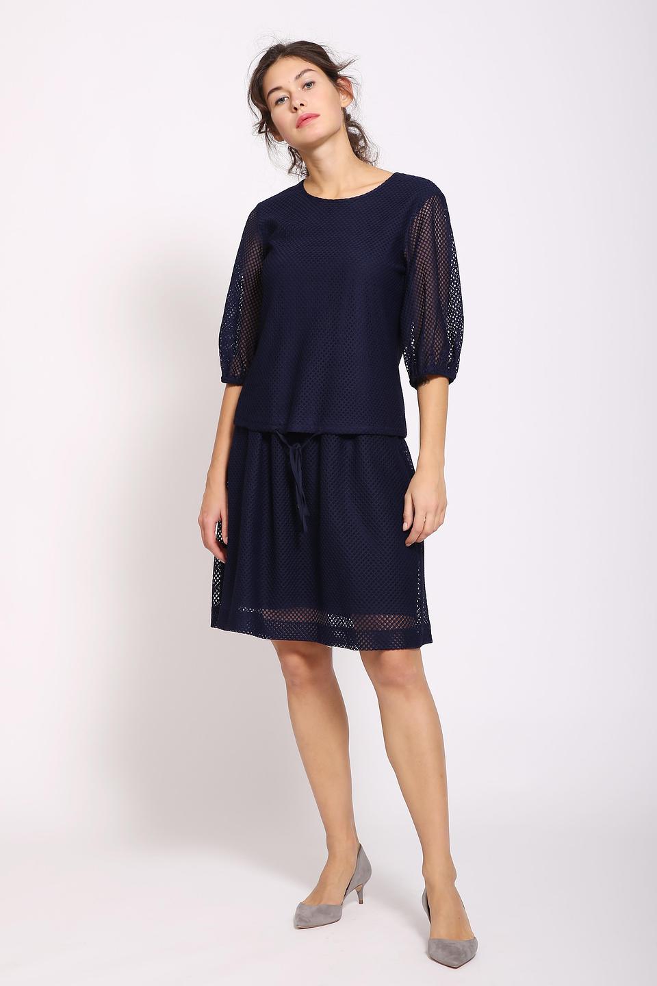 Юбка Just Valeri плиссе тёмно-синяя