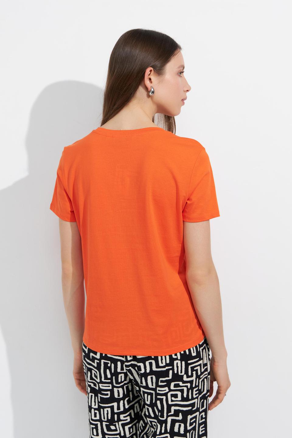 Оранжевая футболка Tom Tailor с принтом