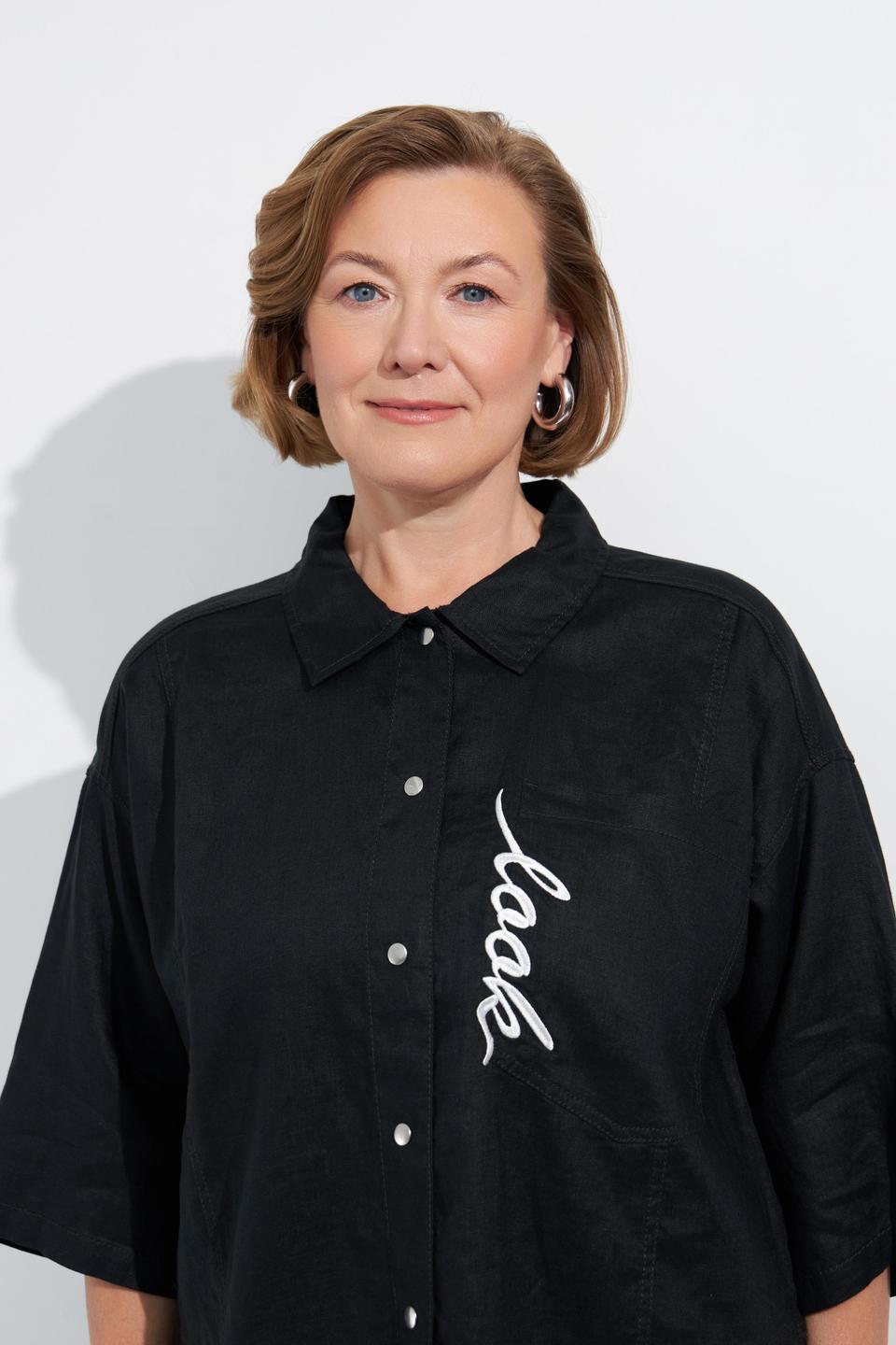 Блуза Doris Streich с вышивкой черная