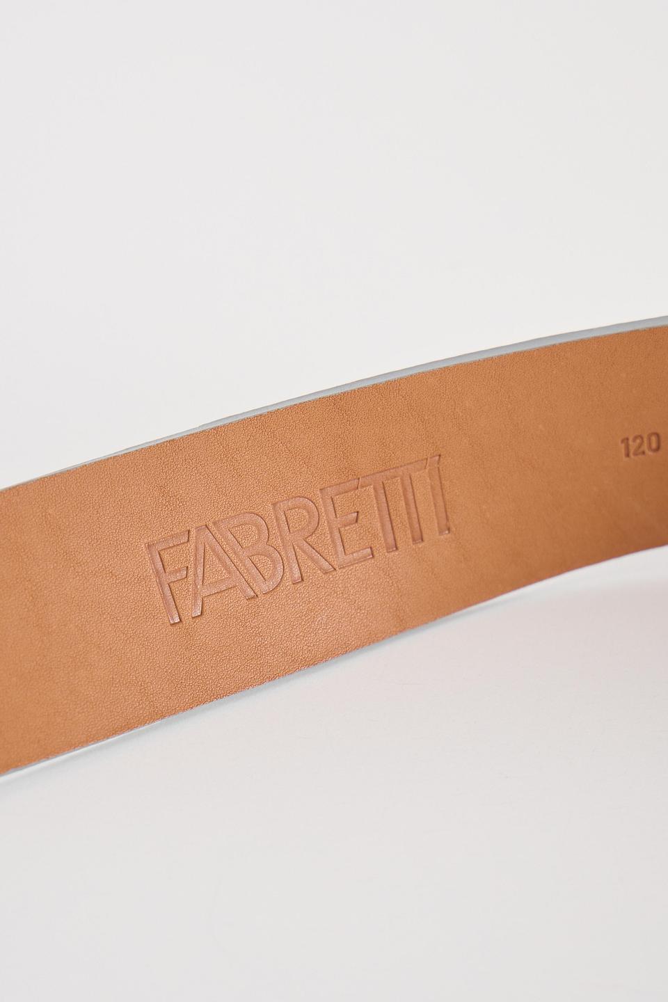 Светло-серый ремень Fabretti с обтянутой пряжкой
