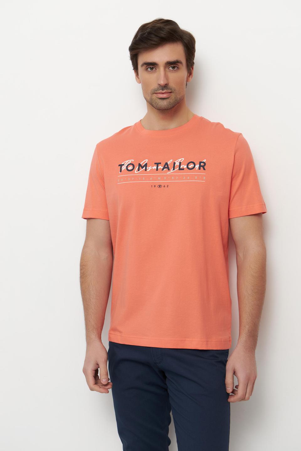 Персиковая футболка Tom Tailor с принтом