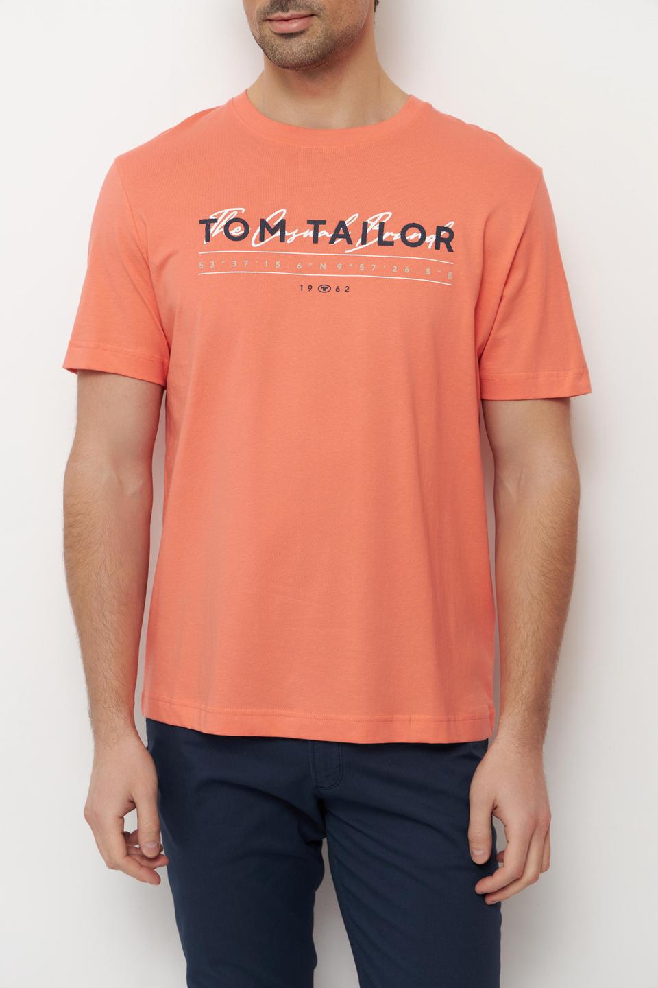 Персиковая футболка Tom Tailor с принтом