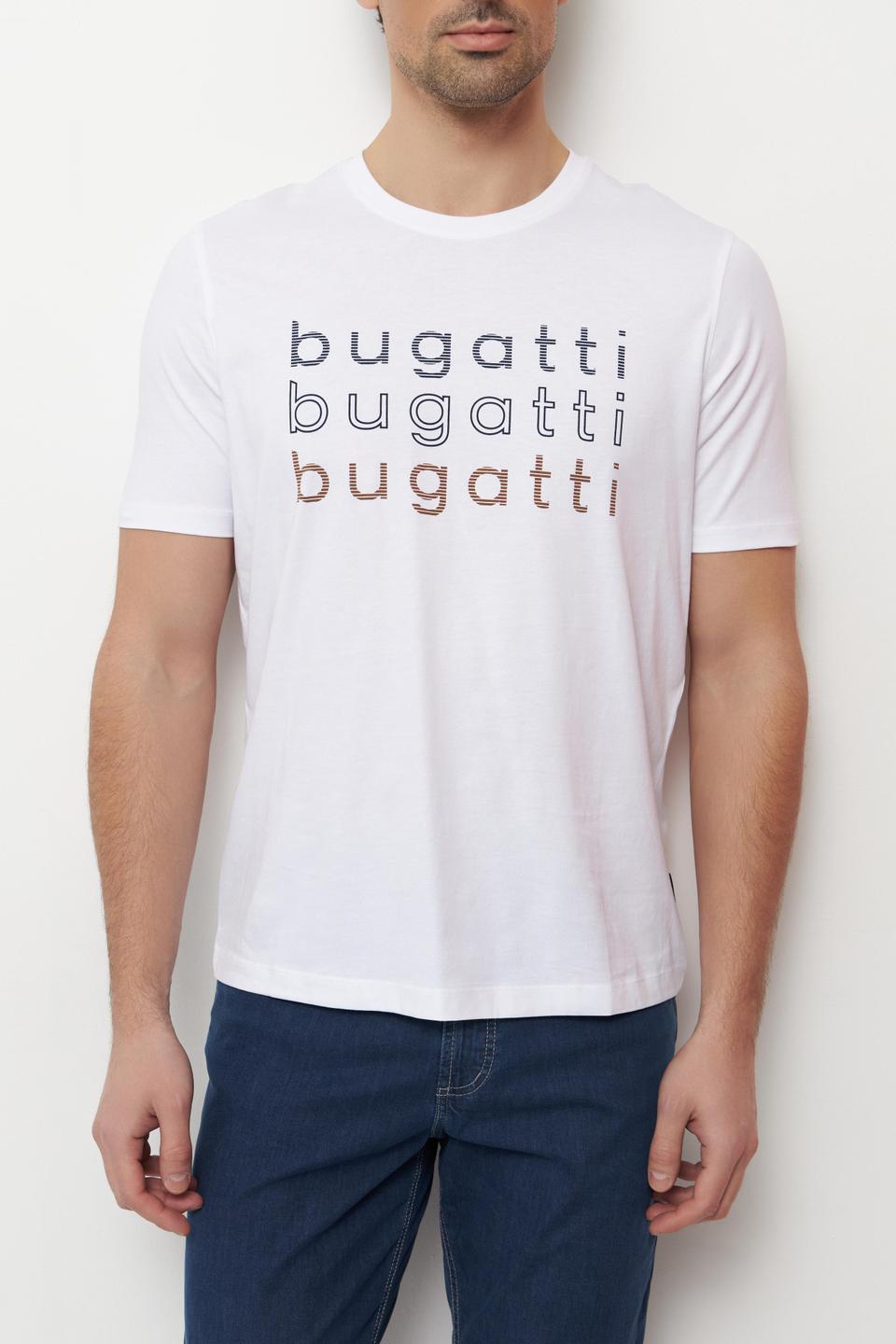 Белая футболка Bugatti с принтом