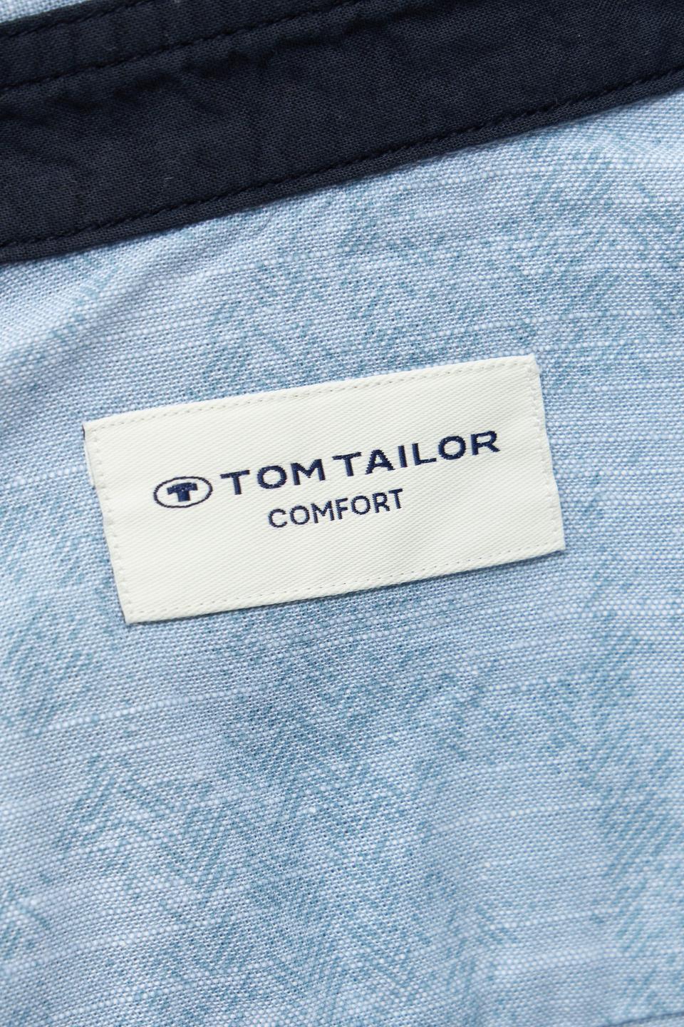 Голубая рубашка с коротким рукавом Tom Tailor