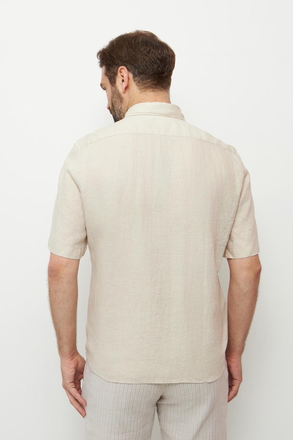 Бежевая рубашка с коротким рукавом Marc O Polo