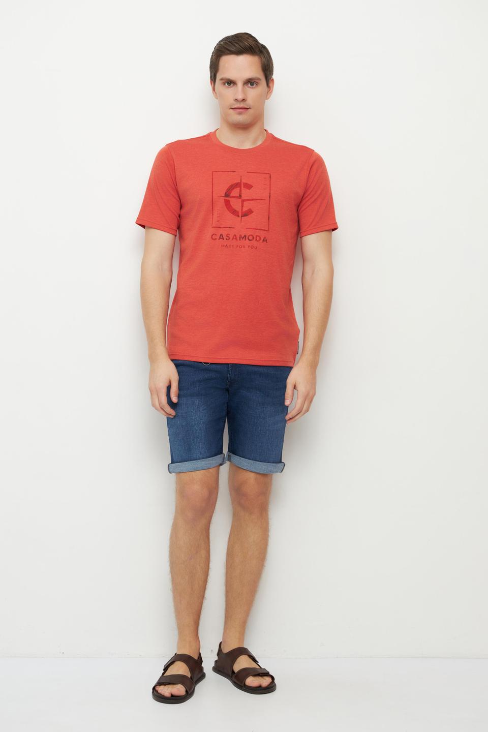 Оранжевая базовая футболка Casa Moda