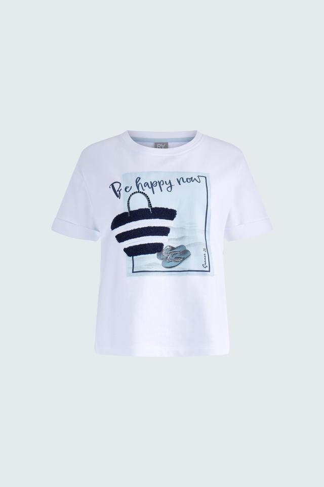 Белая футболка с графическим принтом Rabe collection