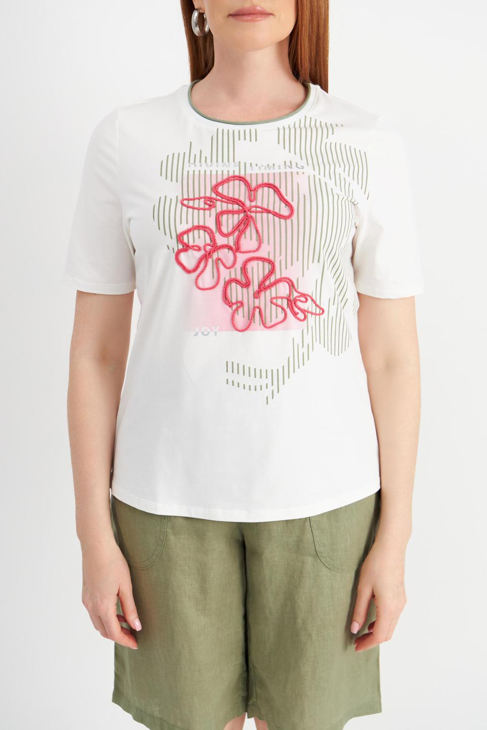 Белая футболка с абстрактным принтом Lebek
