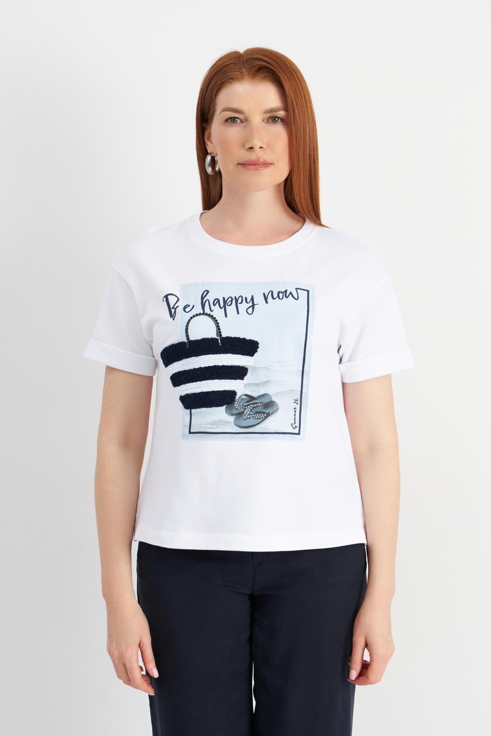 Белая футболка с графическим принтом Rabe collection