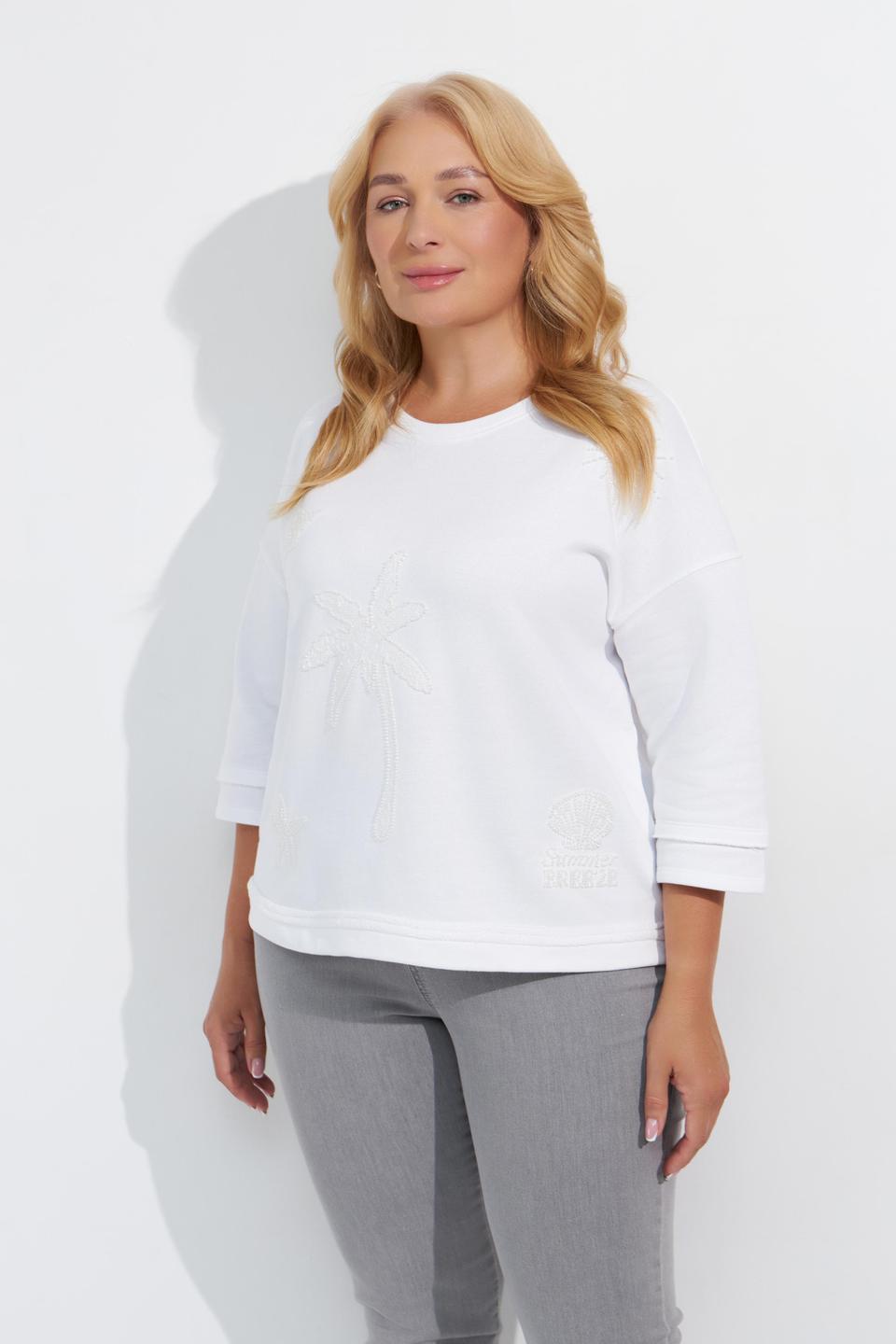 Белая футболка с декором Rabe collection